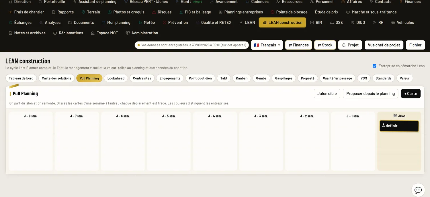Pull Planning dans PROMACEO